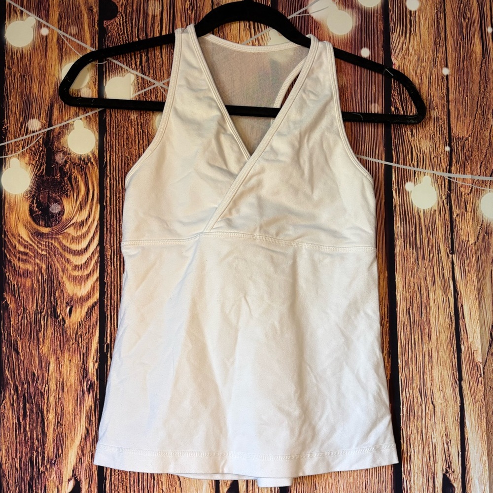 Vintage Y2K lululemon athletica White V-Neck Racerback Tank Top